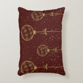 Crimson & Gold Ornament Christmas Accent Pillow アクセントクッション (正面(垂直))