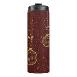 Crimson & Gold Ornament Christmas Thermal Tumbler タンブラー