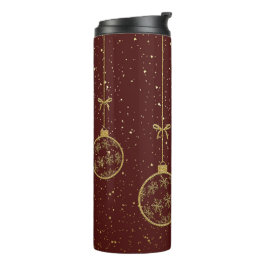 Crimson & Gold Ornament Christmas Thermal Tumbler タンブラー