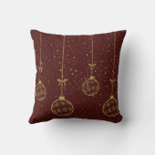 Crimson & Gold Ornament Christmas Throw Pillow クッション (裏面)