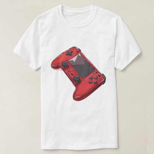 Crimson Handheld Console Illustration Tシャツ (デザイン正面)