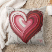Crimson Heart Abstract Brushstroke  クッション (ブランケット)
