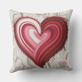 Crimson Heart Abstract Brushstroke  クッション (裏面)