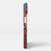 Crimson Heart Bloom Luxe ✨ Floral Pearl Romabtic iPhoneケース (右側面)