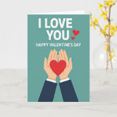 Crimson Heart Hands Love Card カード (黄色い花)