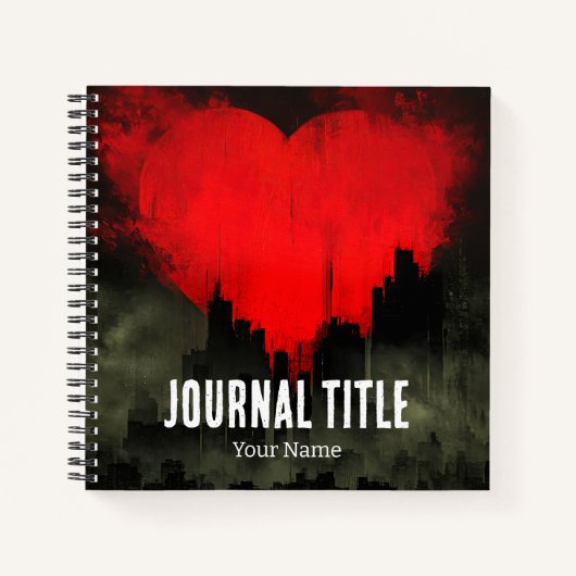 Crimson Heart Journal — Custom Name & Title ノートブック (正面)
