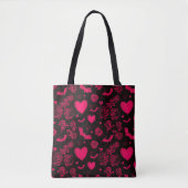Crimson Hearts & Bats Tote  トートバッグ (正面)