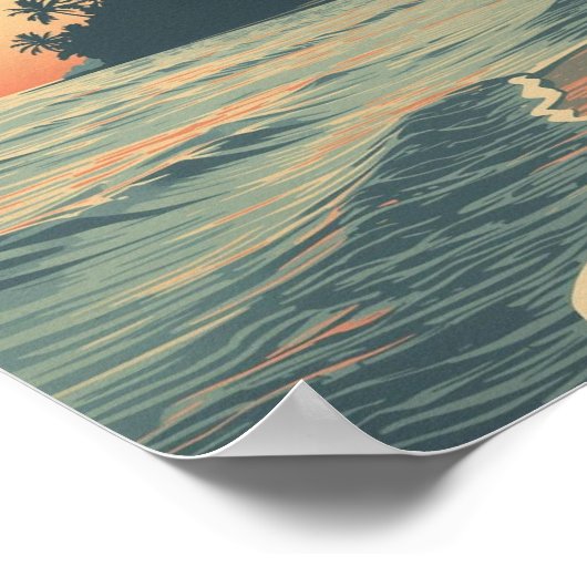 Crimson Horizon: Serene Sea Sunset ポスター (角)