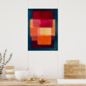 Crimson Layers – Celestial Color Fields Abstract ポスター (キッチン)