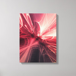 Crimson Lightwave Fractal Art キャンバスプリント
