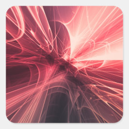 Crimson Lightwave Fractal Art スクエアシール