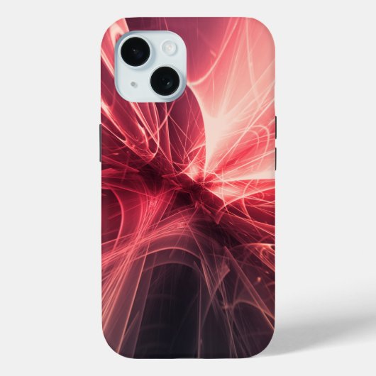 Crimson Lightwave Fractal Art Case-Mate iPhoneケース (裏面)