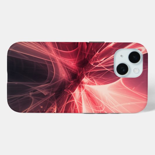 Crimson Lightwave Fractal Art Case-Mate iPhoneケース (裏面 (横))