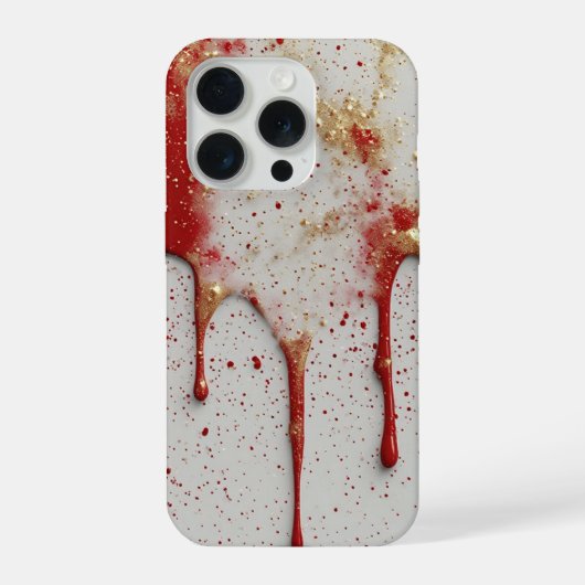 Crimson Luxe Gold Sparkle Drip ✨ Elegant Bold  iPhoneケース (裏面)