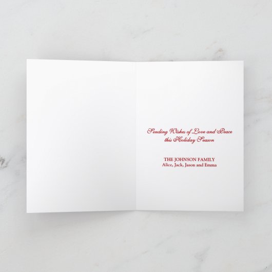 Crimson Merry Christmas Tree シーズンカード (内部)