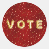 Crimson Nightfall Gold Star Illustration ラウンドシール (正面)