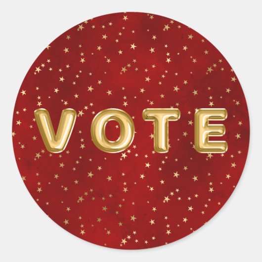 Crimson Nightfall Gold Star Illustration ラウンドシール (正面)