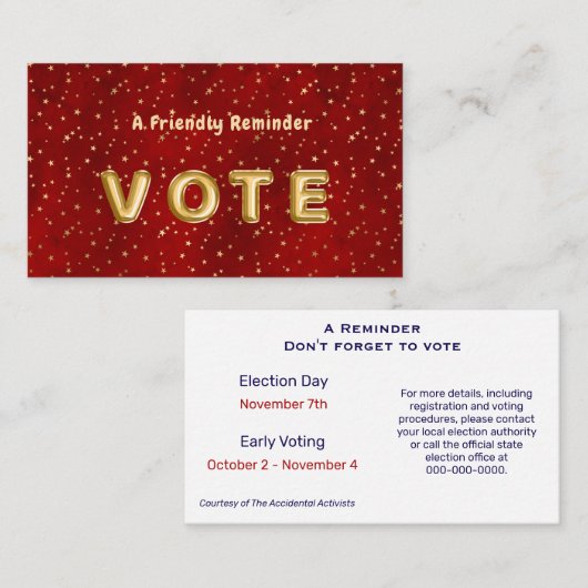 Crimson Nightfall Gold Star Illustration 名刺 (正面/裏面)