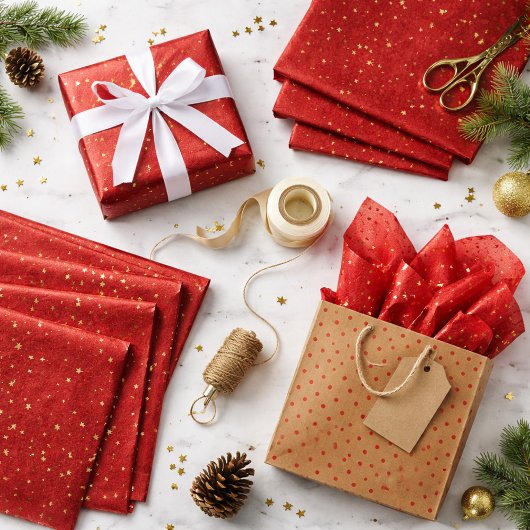 Crimson Nightfall Gold Star Illustration 薄葉紙