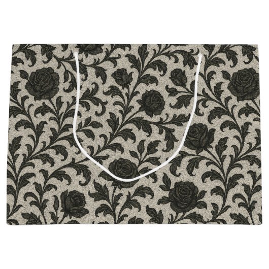 Crimson Nocturne Bloom Victorian  ラージペーパーバッグ (正面)