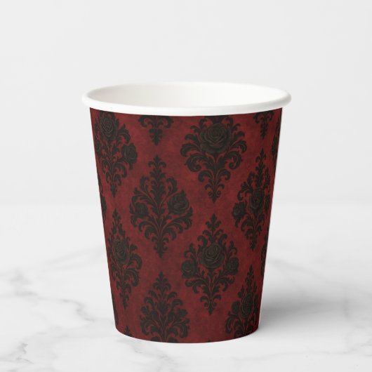 Crimson Nocturne Bloom Victorian  紙コップ (裏面)