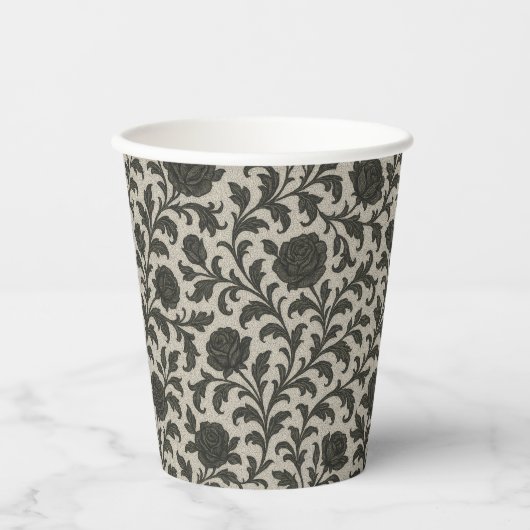 Crimson Nocturne Bloom Victorian  紙コップ (正面)