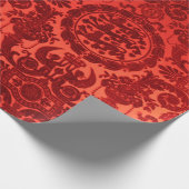 Crimson Noel Damask Wrapping Paper ラッピングペーパー (角)
