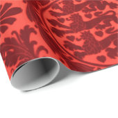 Crimson Noel Damask Wrapping Paper ラッピングペーパー (ロールコーナー)