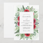 Crimson Opulent Winter Wedding 招待状 (正面/裏面)