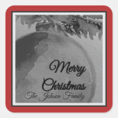 Crimson Ornament Christmas スクエアシール (正面)