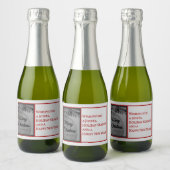 Crimson Ornament Christmas – Elegant Holiday スパークリングワインラベル (ボトル)