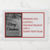 Crimson Ornament Christmas – Elegant Holiday スパークリングワインラベル (シングルラベル)