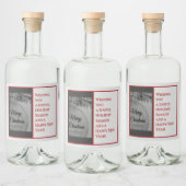 Crimson Ornament Christmas – Elegant Holiday リキュールボトルラベル (ボトル)