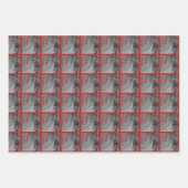 Crimson Ornament Wrapping Paper Sheets Set of 3 ラッピングペーパーシート (正面)
