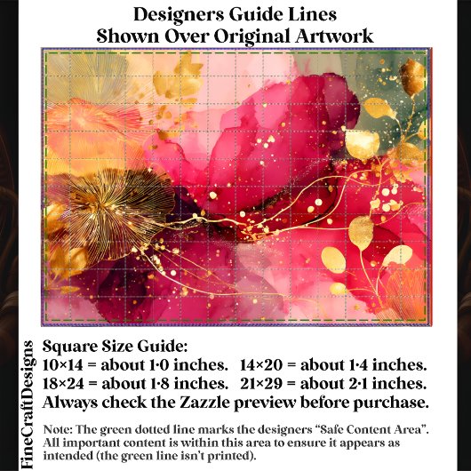 Crimson & Pink Alcohol Ink + Gold EA4L Decoupage 薄葉紙