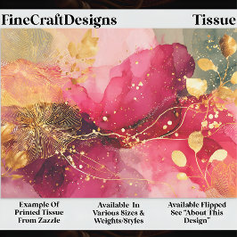 Crimson & Pink Alcohol Ink + Gold EA4L Decoupage 薄葉紙