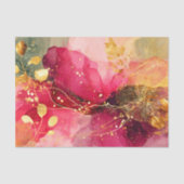 Crimson & Pink Alcohol Ink + Gold EA4R Decoupage 薄葉紙 (正面)