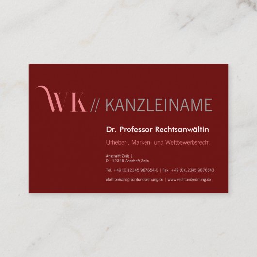 Crimson Pink and Cool 名刺 (正面)