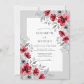 Crimson Polished Botanical Wedding 招待状 (正面)