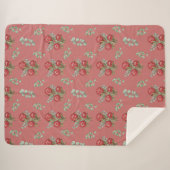 Crimson Protea Bouquet Watercolor シェルパブランケット (正面(横))