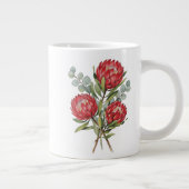 Crimson Protea Bouquet Watercolor ジャンボコーヒーマグカップ (右)