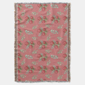 Crimson Protea Bouquet Watercolor スローブランケット (正面縦)