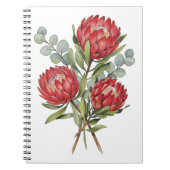 Crimson Protea Bouquet Watercolor ノートブック (正面)