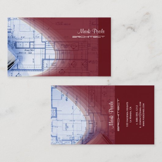 Crimson Red Architect名刺 名刺 (正面/裏面)