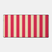 Crimson Red & Beige Striped Desk Mat – Customize デスクマット (正面)
