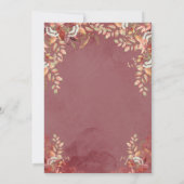 Crimson Red Floral Ramadan Iftar Dinner Invitation 招待状 (裏面)