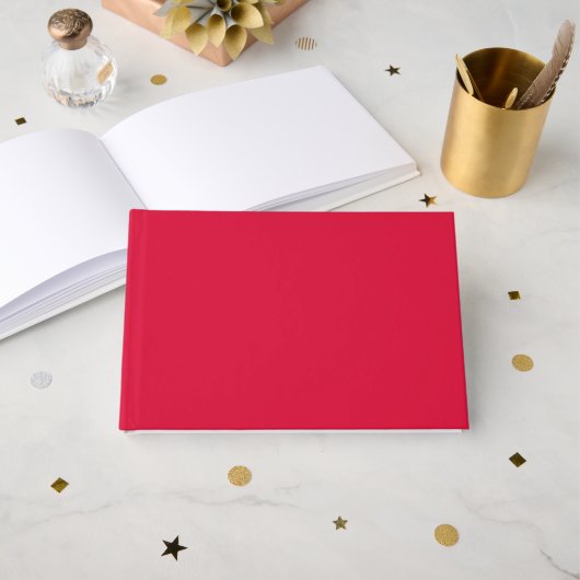 Crimson Red Foil Guestbook – Customizable ゲストブック (正面見開き)