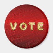 Crimson Red Metallic Graphic Vote マグネット (正面)