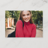 Crimson Red Photo Mini Graduation Party Invite エンクロージャーカード (裏面)