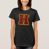 Crimson Red Yellow Letter H Team Font Monogram Dis Tシャツ (正面)